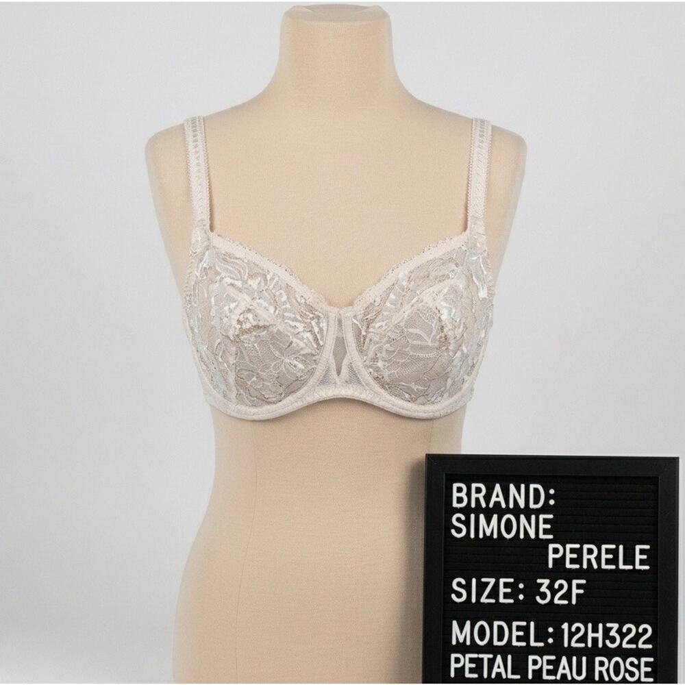 Simone Perele Petal Peau Rose Lace Underwire Bra in Light Pink (32F)